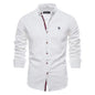 Men's Cotton And Linen Casual Fashion Solid Color Long Sleeve Henley Shirt