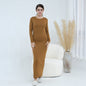 Plus-size Stretchy Long-sleeve Slip Dress