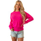 Women's Casual Heart-Print Crewneck Long-Sleeve Sweater