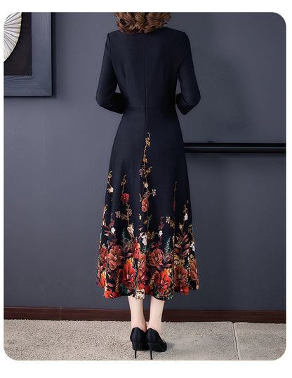 Women's Ninth Sleeve Mid-length Fashion Style Dress