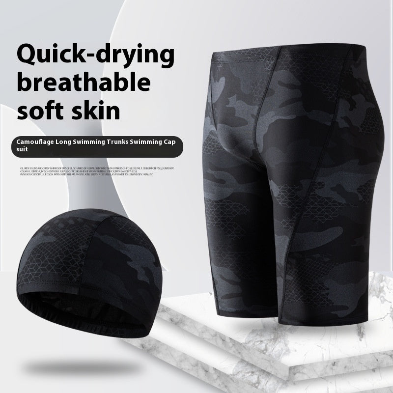 New Camouflage Men's Swimming Trunks Anti-embarrassment