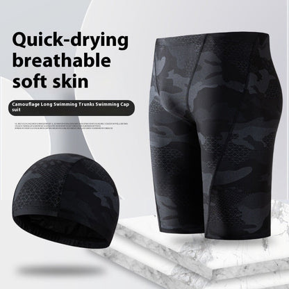 New Camouflage Men's Swimming Trunks Anti-embarrassment