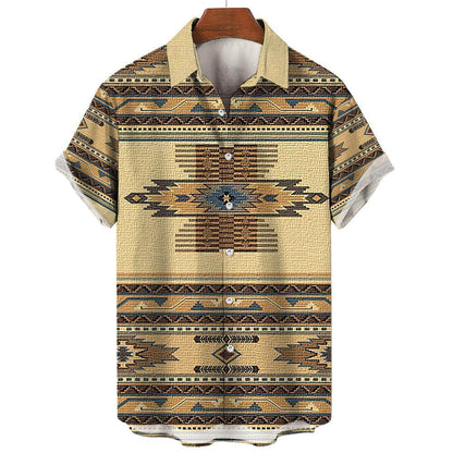 Men’s Summer Vintage V-Neck Shirt – Lightweight Casual Tee