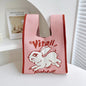 Rabbit Knitted Shoulder Bag Large Capacity Tote