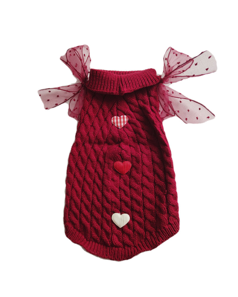 MOG Pet Super Cute Sweater New Year Warm Cat British Short Autumn And Winter Clothes