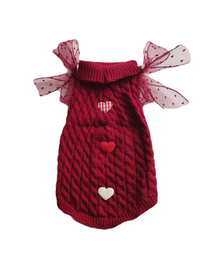 MOG Pet Super Cute Sweater New Year Warm Cat British Short Autumn And Winter Clothes