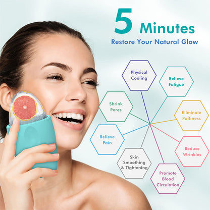 Silicone Ice Face Roller Contour Shrink Pores Remove Dark Circles Massage Skin Beauty Facial Roller For Eyes Neck Skin Care Tool