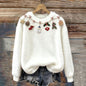 Women's Christmas Crew-neck Patterned Top