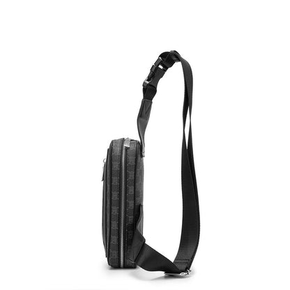 Men's Belt Vintage Letter Print Shoulder Crossbody Bag