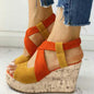 Fish Mouth European And American Style Sleeve High Heel Wedge Sandals
