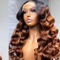 Ombre Blonde Deep Water Wave Pre-Plucked Hairline Human Hair 13x4 HD lace Wig