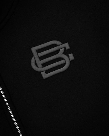 Bénir Club Basics Zip Hoodie - Matte black