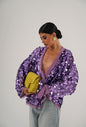 Fashionable Beaded Patchwork Solid Color Jacket For Women