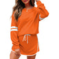 Loose Long Sleeve Women's Versatile Printed Dress Two-piece Set