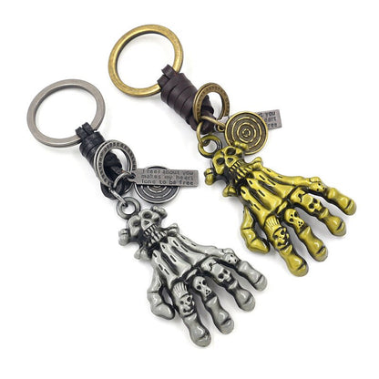 Holy Day Small Gift Creative Zinc Alloy Ghost Hand Skull Key Pendant Personality Male Keychain