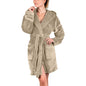 Flannel Plush Solid-color Hooded Thermal Pajamas