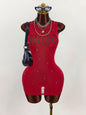 Fashionable Printed Trendy Slim-fit Sexy Waist-cinching Short Skirt Dress