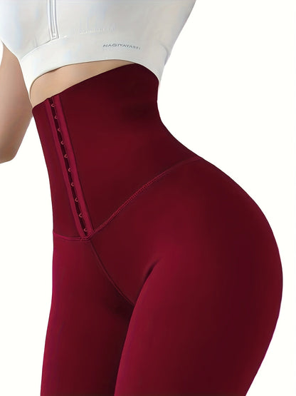 High-Waist Tummy Control Leggings - Butt Lifting Skinny Jeans for Women | Double-Breasted Button Closure