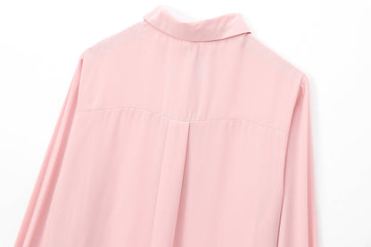 Autumn Beauty Outfit Velvet Bow Decorated Shirt
