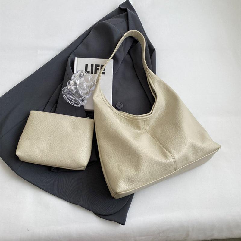 Faux Leather Shoulder Bag Wallet Set