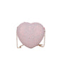 Shiny Crystal Bag Female Pure Color Sequins Peach
