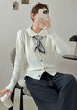 Lazy Fashion Lapel Scarf Sweater