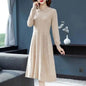 New Loose Slimming Mid-length Knitted Long Sleeve Sweater Dress