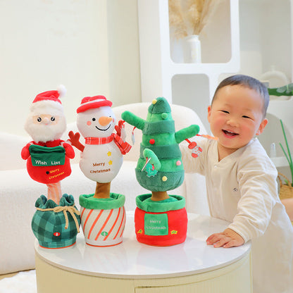 Singing And Speaking Recording Christmas Tree New Electric Plush Toy