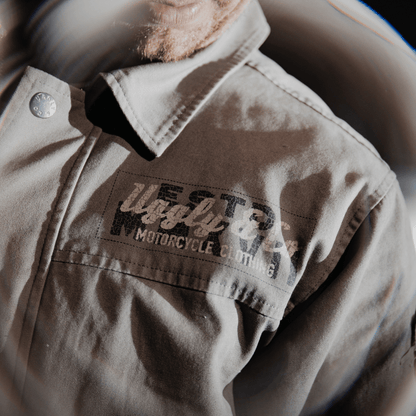 Grey Flattrack Moto Shacket