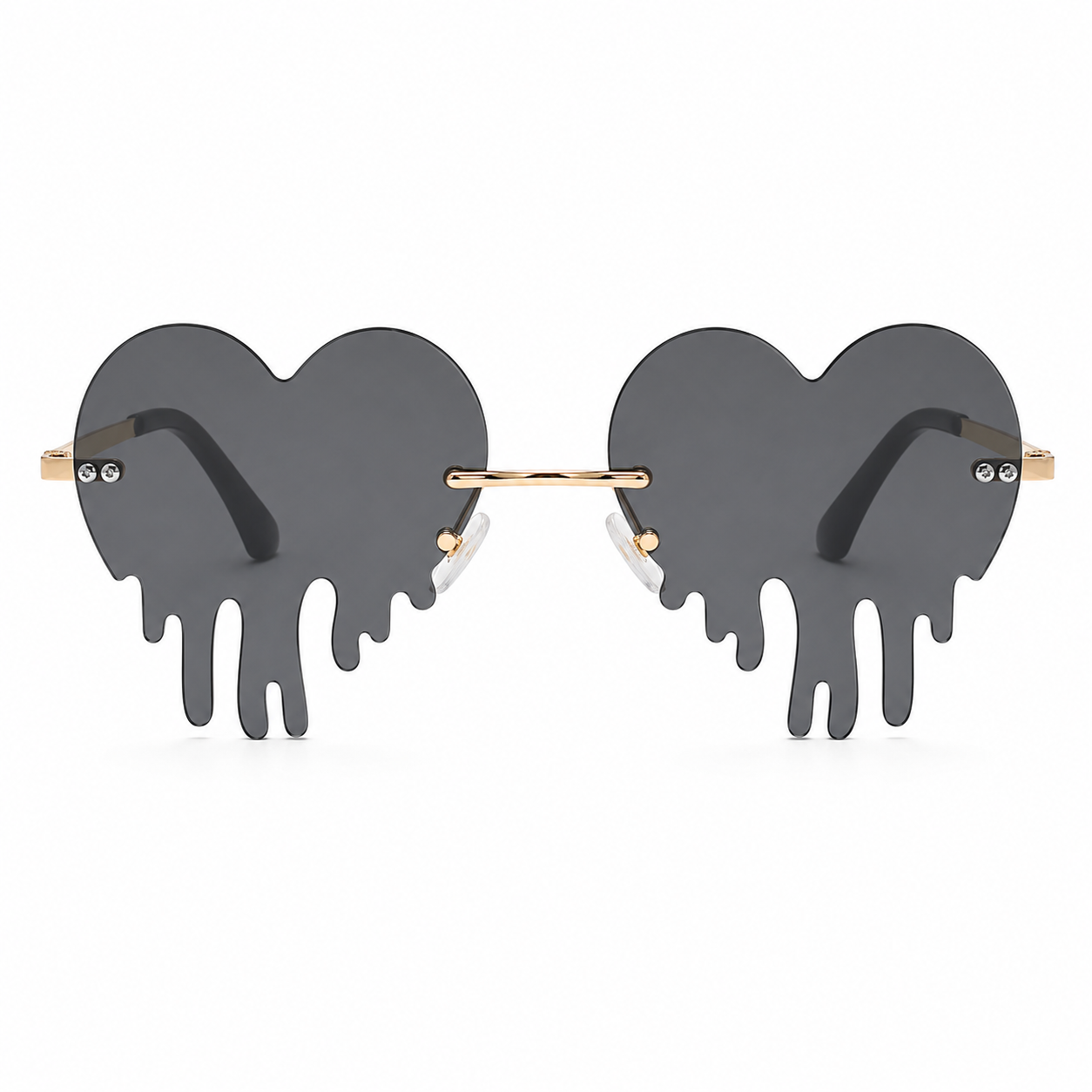 Black Dripping Heart Sunglasses – Gothic Festival & Rave Heart Glasses