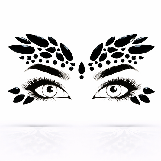 Black Festival Face Gems – Self Adhesive Rave Face Jewels (Nemesis)