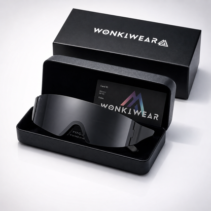 Futuristic Shield Sunglasses – Black Cyber Rave Visor
