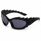 Black Futuristic Spikey Ridged Sunglasses – Cyber Rave Statement Glasses
