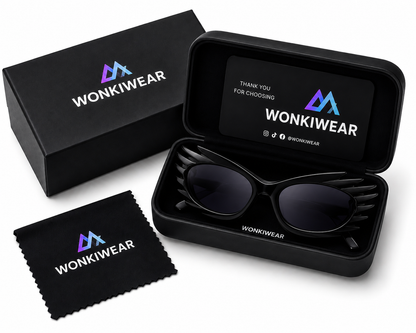 Black Futuristic Spikey Ridged Sunglasses – Cyber Rave Statement Glasses