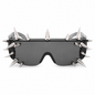 Black Punk Spike Shield Sunglasses – Futuristic Cyber Rave Festival Glasses