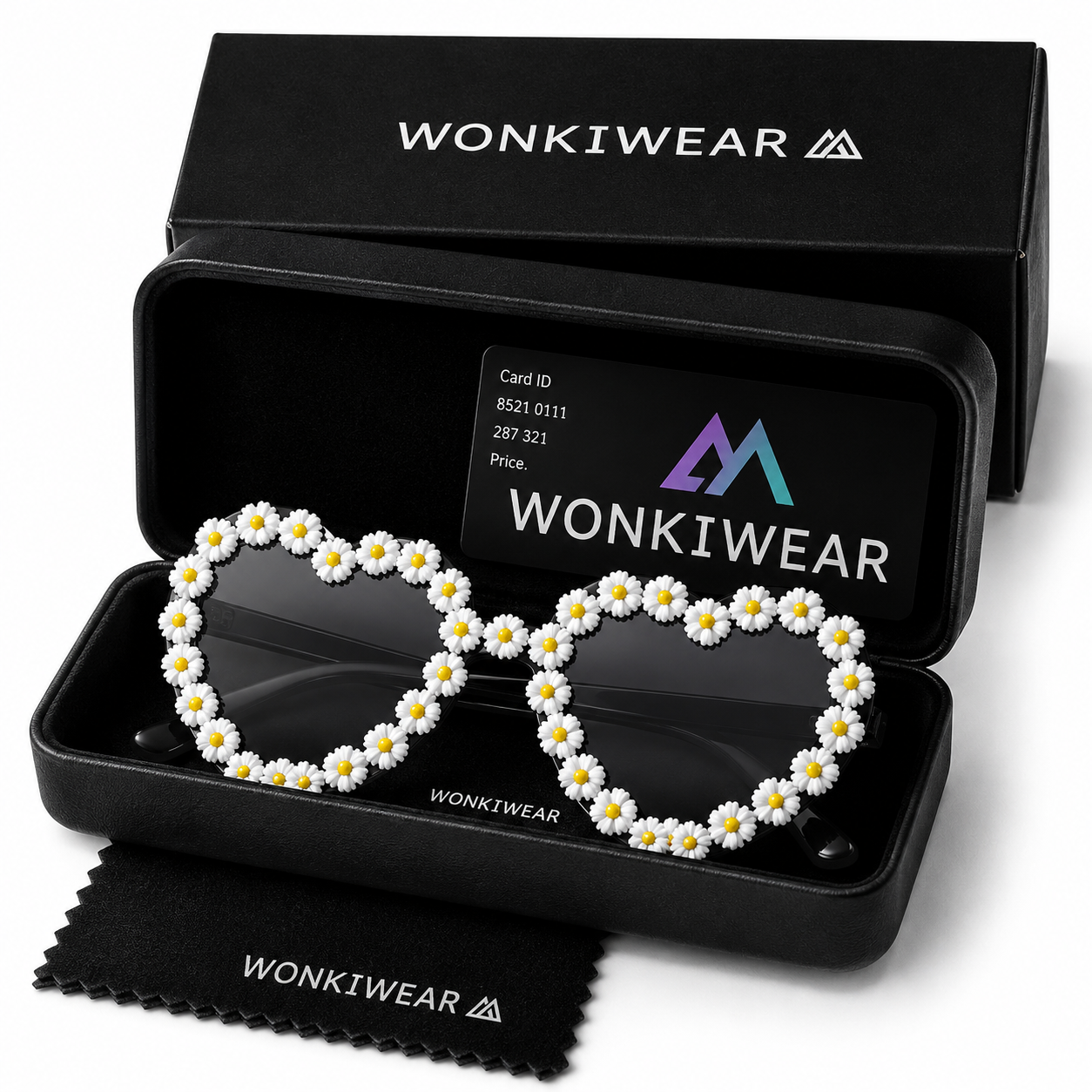 Black & White Daisy Heart Colour Therapy Glasses