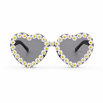 Black & White Daisy Heart Colour Therapy Glasses