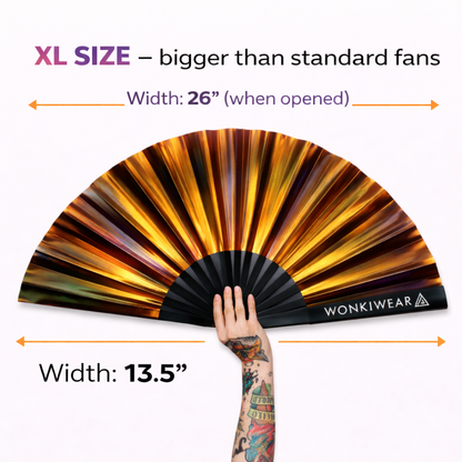 Bronzed Iridescent Festival Fan (XL Rave Fan UK)