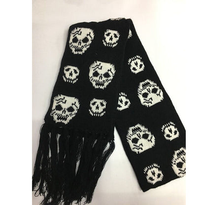 Thickened Thermal Knitted Scarf With Skull Design