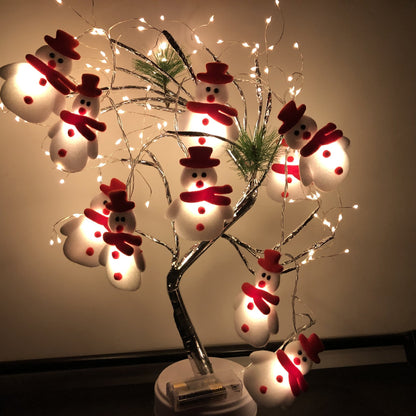 Christmas Plush Snowman Light String Christmas Tree Pendant LED Holiday Party Decoration Lantern