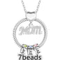 Mother's Day Gift Personalized Circle Pendant with Custom Beads Birthstone Pendant