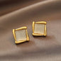 Cat's Eye Flower Earrings High Sense Opal Square Triangle Geometry Earrings
