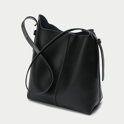 Genuine Leather Large-capacity Bucket Shoulder Messenger Bag
