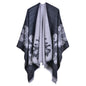 European And American Fashion Jacquard Split Thickened Warm Split Shawl