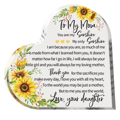 Acrylic Love Ornaments Transparent Decorations Mother's Day Gift