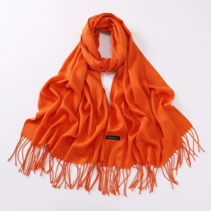 Autumn And Winter Cashmere-like Solid Color Long Scarf