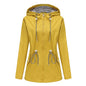 Casual hooded waist coat mid-length ladies trench coat