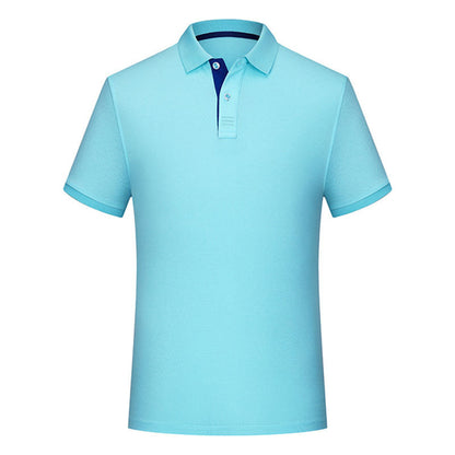 Men’s Solid Color Polo Collar Casual T-Shirt – Classic Slim Fit, Breathable Cotton