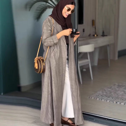 Simple Graceful Mid-length Cardigan Trench Coat