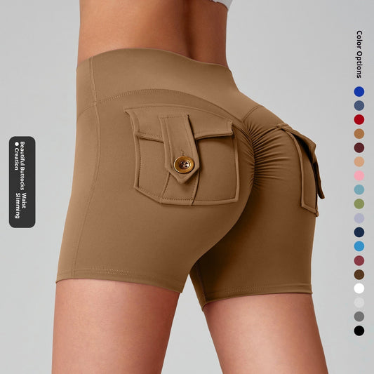 Sports Fitness Workwear Pocket Training Peach Quick-dry Butt-lifting Yoga Pants